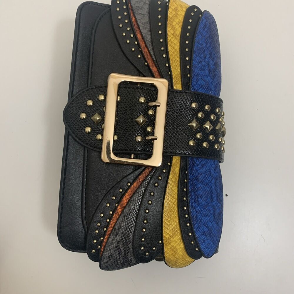 Multi-Layer Stacked Colored Handbag With Studs - … - image 7